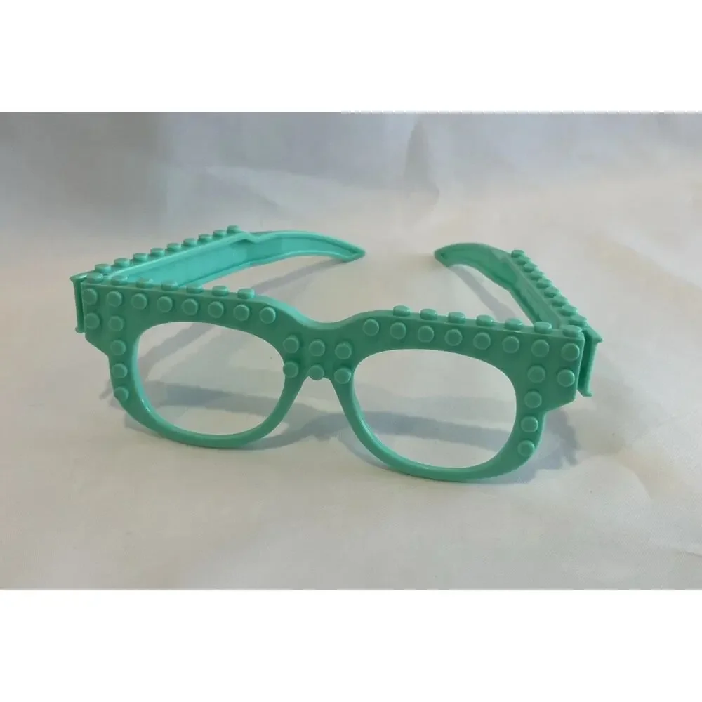Lego Building Block Style Novelty Glasses For Kids Light Blue Plastic Frame